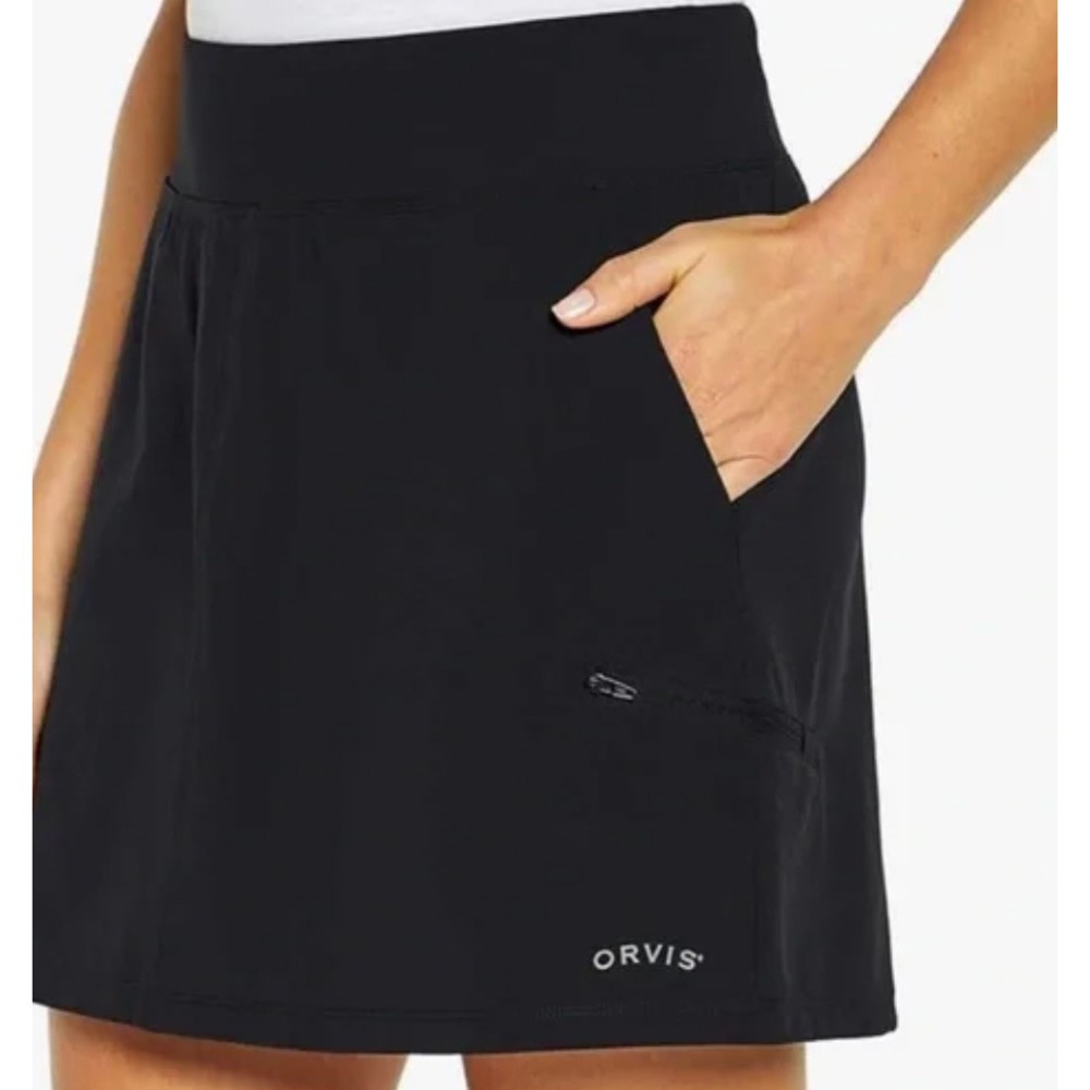 Orvis Women's Skort‎ Black Moisture Wicking Lightweight Golf Leisure